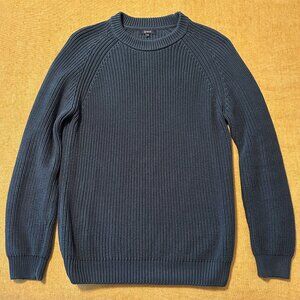 Quince 100% organic cotton dark spruce fisherman crew sweater size mens M